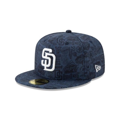 Sapca New Era San Diego Padres MLB Sketched 59FIFTY Fitted - Albastri